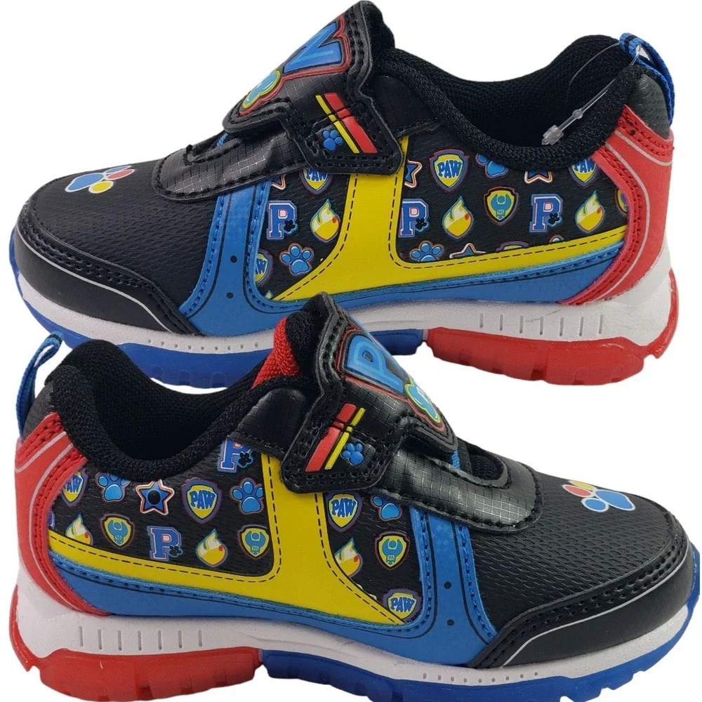 Paw Patrol Toddler Boys Light up‎ Sneakers Size 8 Blue Slip on Lightweight Shoes